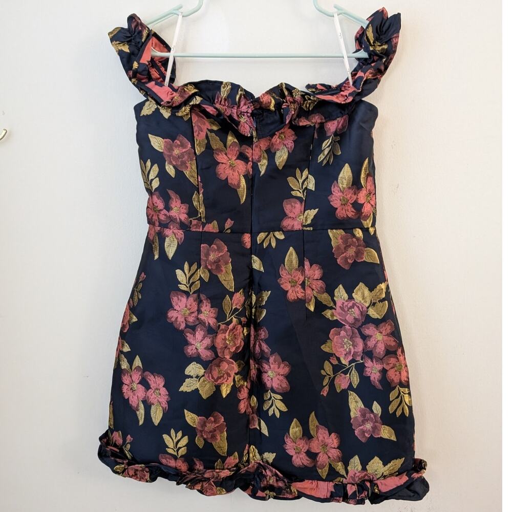 lulu's pop the bottle floral jacquard mini dress - Picture 3 of 7